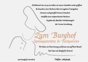 Wiederöffnung ab dem 26.05.2021