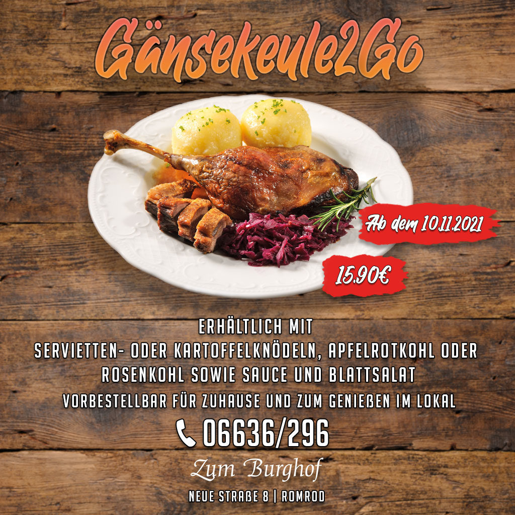 Gänsekeule 2 Go - Gänseessen bei Alsfeld - Flyer - 2021