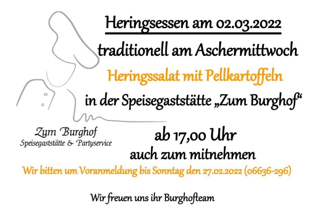 Zum Burghof - Heringsessen - 02.03.2022 in Romrod