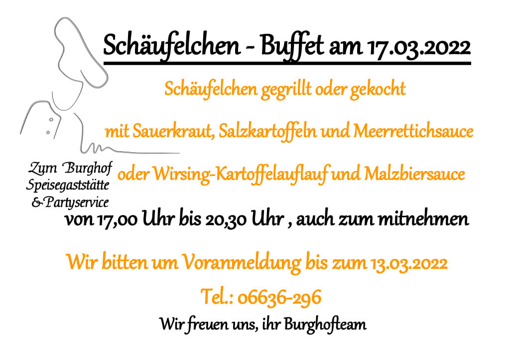 Schäufelchen Buffet am 17.03.2022 in Romrod